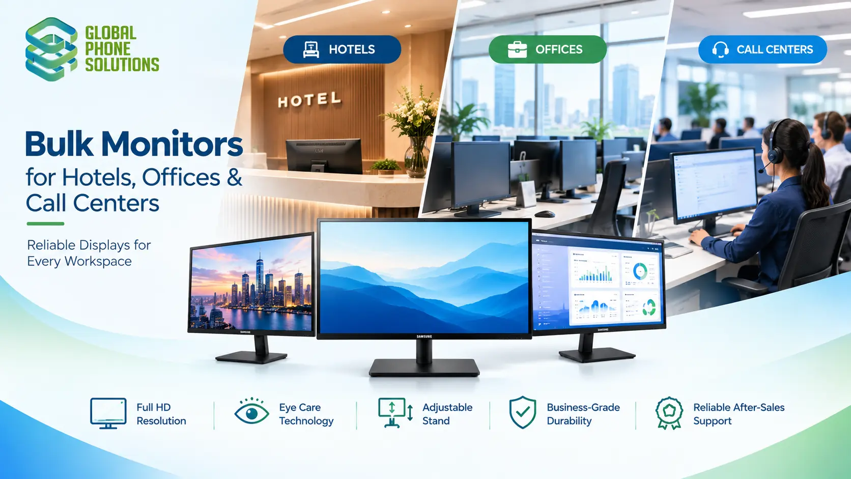 Bulk Monitors for Hotels, Offices and Call Centers